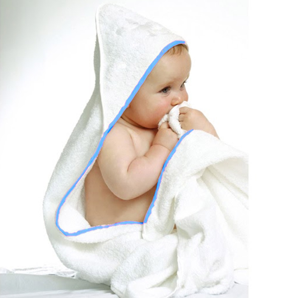 Toalla azul en algodon para bebe